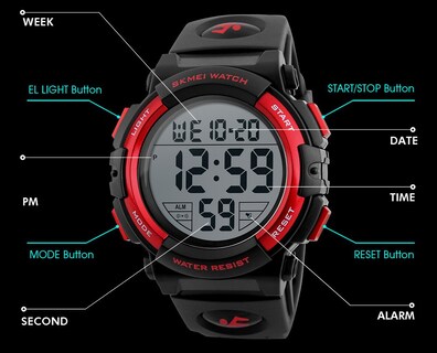 Foto 6 | Venta Internacional - Reloj Fanmis Para Hombre, Con Cara Grande, Digital, Deportivo, 50 M, Resistente Al Agua, Color Ro