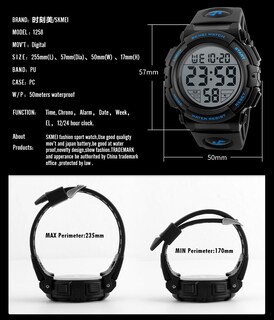 Foto 7 | Venta Internacional - Reloj Fanmis Para Hombre, Con Cara Grande, Digital, Deportivo, 50 M, Resistente Al Agua, Color Ro