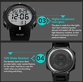 Foto 6 | Venta Internacional - Reloj Pasoy Digital 50 M Resistente Al Agua Con Luz Led Para Hombres/mujeres