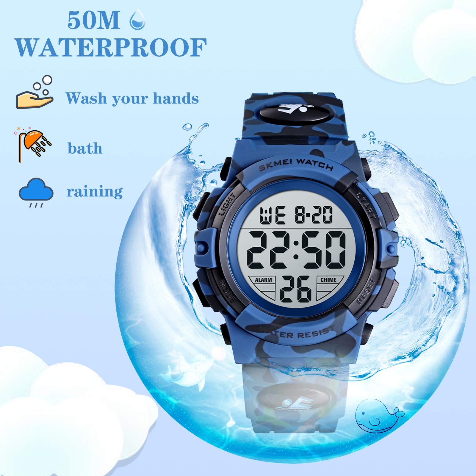 Foto 6 | Venta Internacional - Reloj Skmei Kids Digital Con Retroiluminación Led Impermeable De 50 M