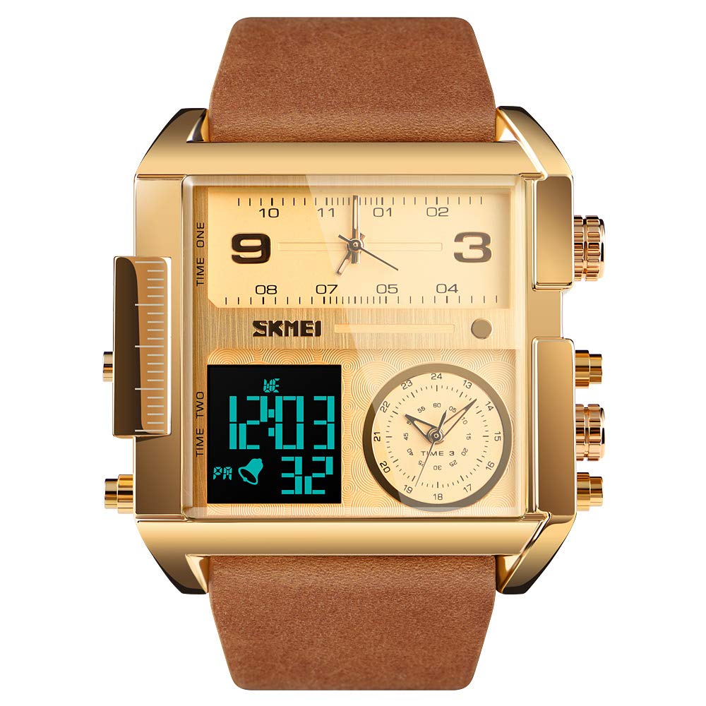 Venta Internacional - Reloj De Pulsera Skmei Led Cuadrado De Esfera Grande Analógico De Cuarzo Para Mí