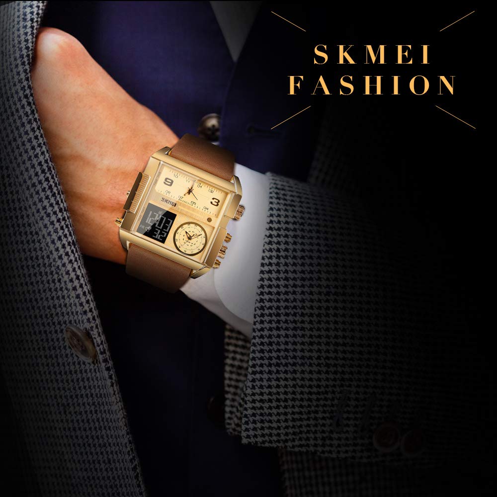 Foto 4 | Venta Internacional - Reloj De Pulsera Skmei Led Cuadrado De Esfera Grande Analógico De Cuarzo Para Mí