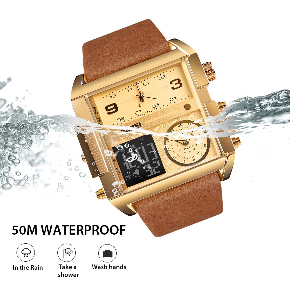 Foto 5 | Venta Internacional - Reloj De Pulsera Skmei Led Cuadrado De Esfera Grande Analógico De Cuarzo Para Mí