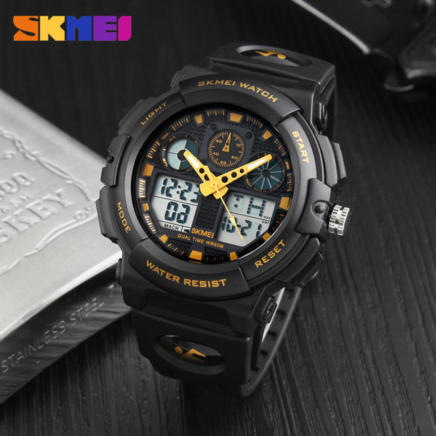 Foto 4 pulgar | Venta Internacional - Reloj Gosasa Shock Para Hombre, Para Deportes Al Aire Libre, Led De Doble Hora, 50 M