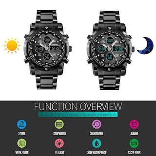 Foto 5 | Venta Internacional - Reloj Deportivo Tonshen Digital Analógico De Cuarzo Led Para Hombre