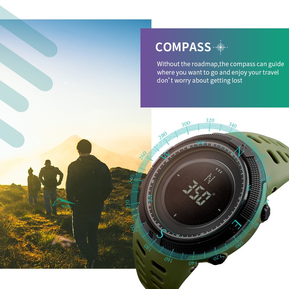 Foto 5 pulgar | Venta Internacional - Reloj Digital Skmei 1254 Brújula Con Cronómetro, 50 M, Resistente Al Agua