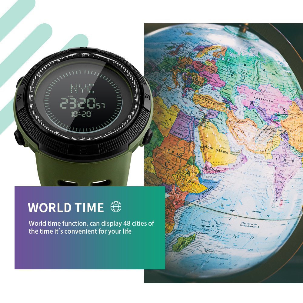Foto 7 pulgar | Venta Internacional - Reloj Digital Skmei 1254 Brújula Con Cronómetro, 50 M, Resistente Al Agua