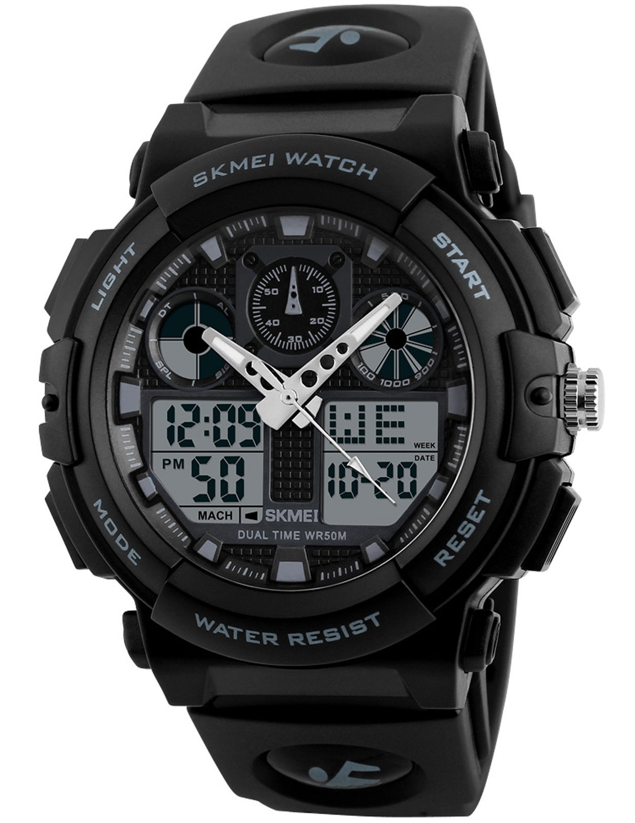 Foto 2 pulgar | Venta Internacional - Reloj Skmei Para Hombre, Led Blanco Y Negro, Impermeable, Deportivo, Militar