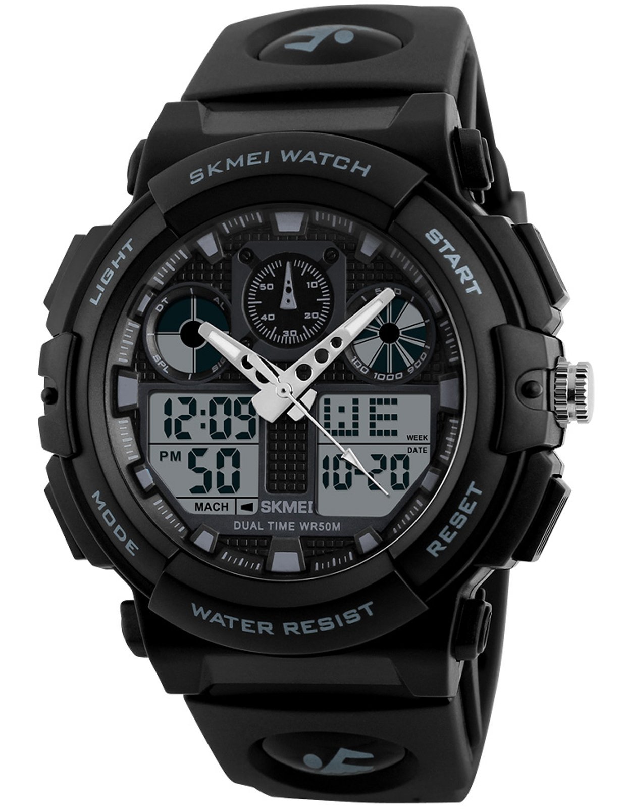 Venta Internacional - Reloj Skmei Para Hombre, Led Blanco Y Negro, Impermeable, Deportivo, Militar