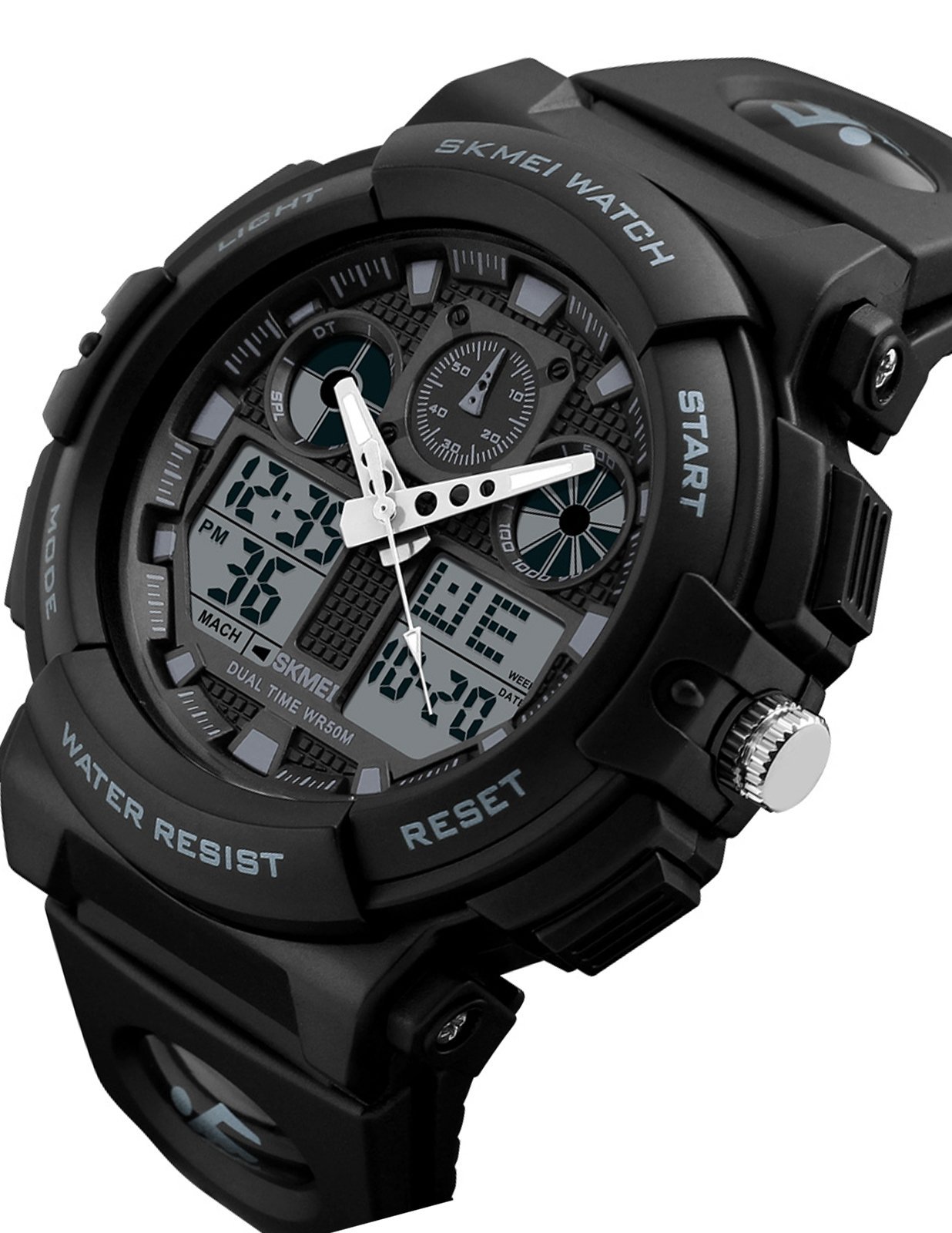 Foto 4 pulgar | Venta Internacional - Reloj Skmei Para Hombre, Led Blanco Y Negro, Impermeable, Deportivo, Militar