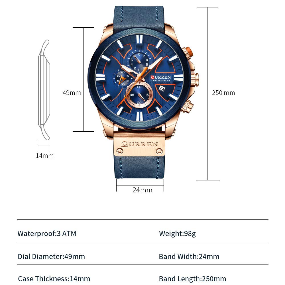 Foto 6 pulgar | Venta Internacional - Reloj Caowtan Fashion Military Para Hombre Con Correa De Piel Analógica