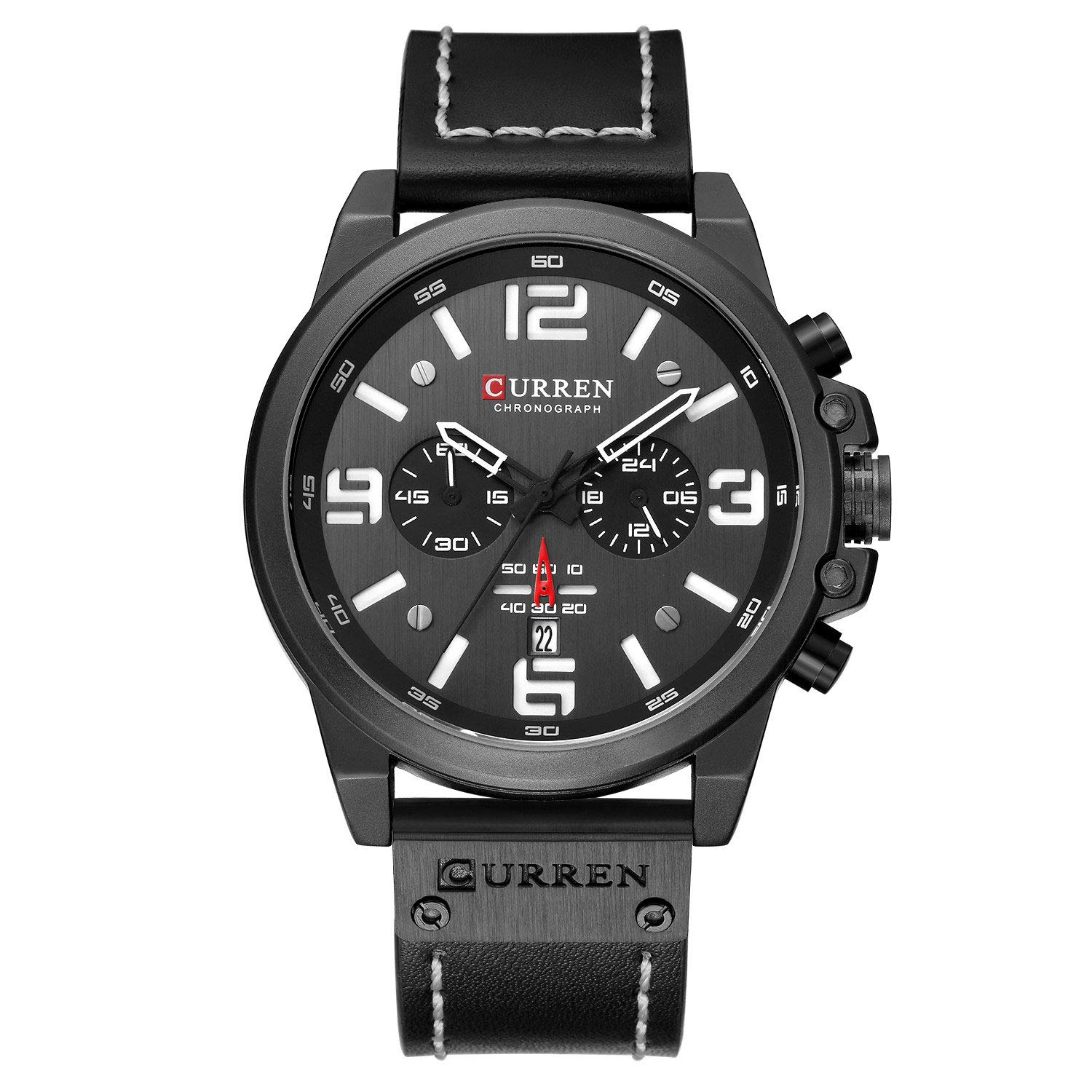 Venta Internacional - Reloj Militar Caowtan Con Correa De Piel Analógica De Cuarzo Para Hombre