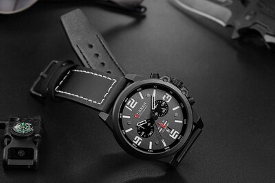 Foto 2 | Venta Internacional - Reloj Militar Caowtan Con Correa De Piel Analógica De Cuarzo Para Hombre