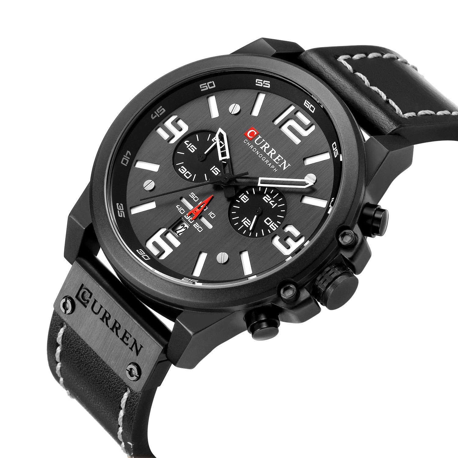 Foto 7 pulgar | Venta Internacional - Reloj Militar Caowtan Con Correa De Piel Analógica De Cuarzo Para Hombre