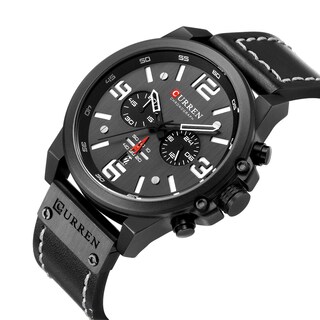 Foto 6 | Venta Internacional - Reloj Militar Caowtan Con Correa De Piel Analógica De Cuarzo Para Hombre