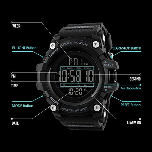 Foto 5 pulgar | Venta Internacional - Reloj Deportivo Gosasa Con Cuenta Regresiva Y Cronómetro Para Hombre, 5 Atm Water Re