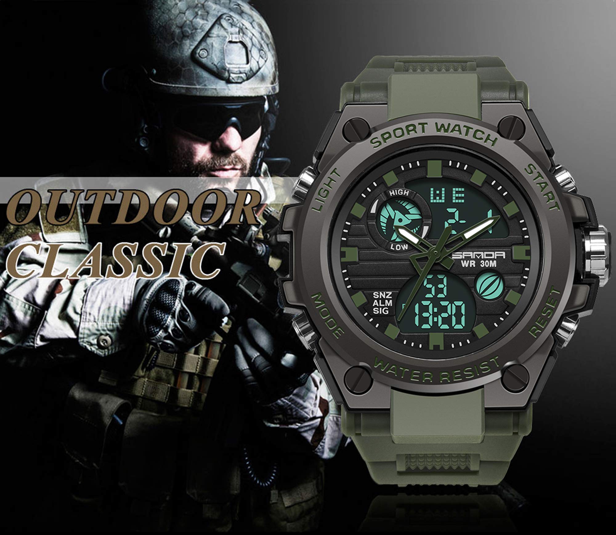 Foto 3 pulgar | Venta Internacional - Reloj Deportivo Cnbro Digital Táctico Para Hombre, Impermeable, 30 M