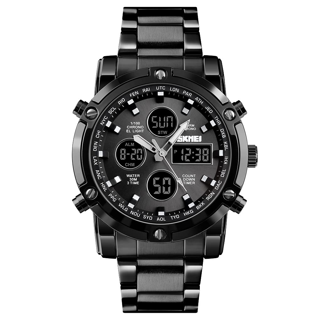 Venta Internacional - Reloj De Pulsera Skmei Analógico Digital Para Hombre De Acero Inoxidable