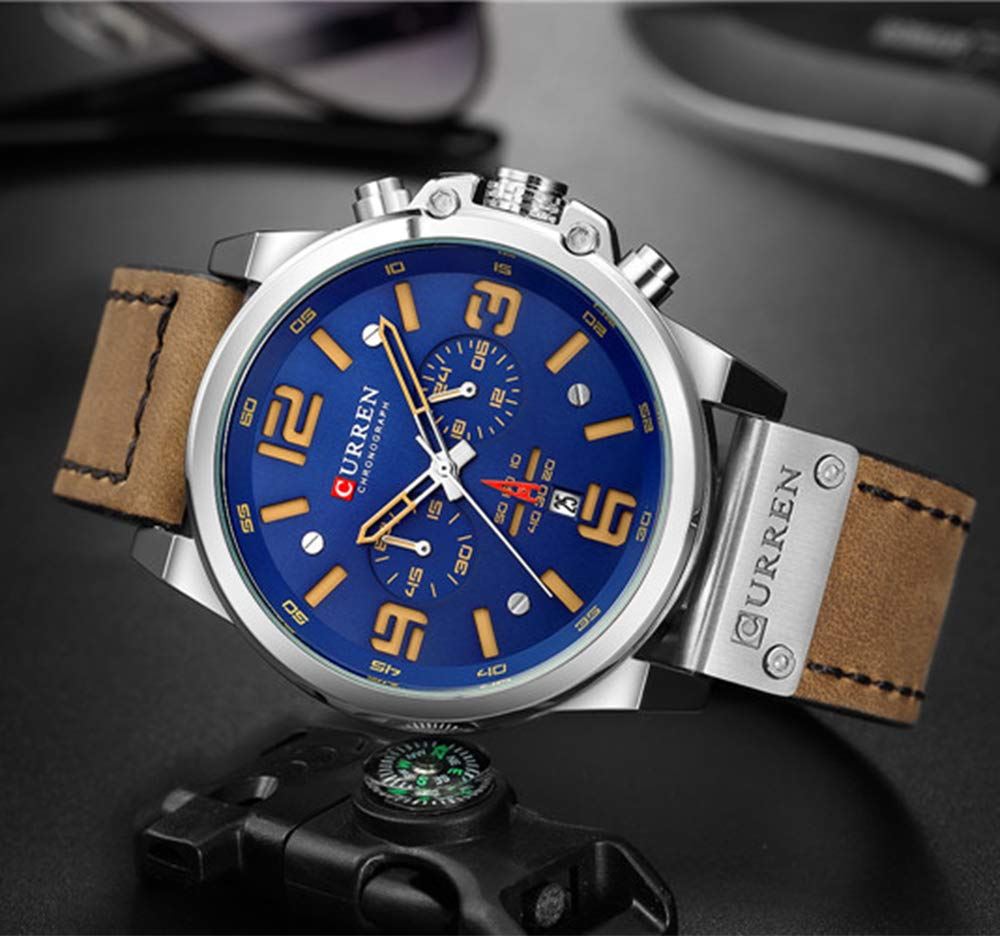 Foto 5 pulgar | Venta Internacional - Reloj Mastop Con Correa De Piel De Lujo Para Hombre, Funda De 45 Mm