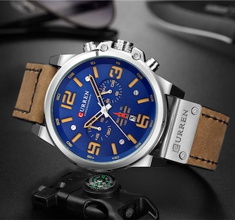 Foto 4 | Venta Internacional - Reloj Mastop Con Correa De Piel De Lujo Para Hombre, Funda De 45 Mm