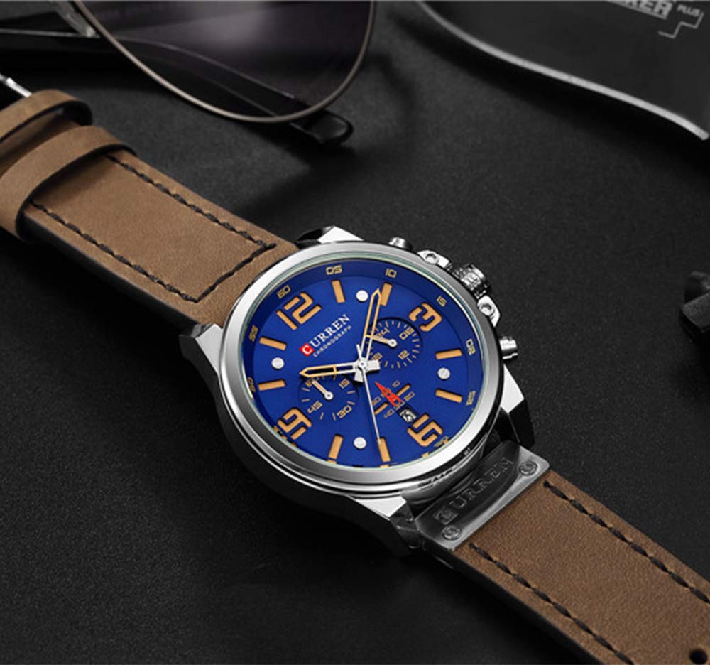Foto 6 pulgar | Venta Internacional - Reloj Mastop Con Correa De Piel De Lujo Para Hombre, Funda De 45 Mm