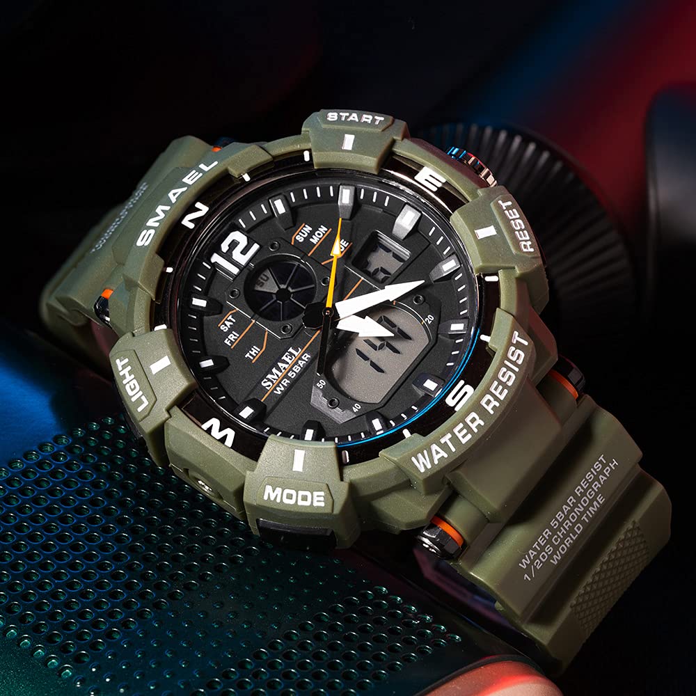 Foto 3 pulgar | Venta Internacional - Reloj Smael Samel 8045 Militar Para Hombre, Impermeable, 50 M