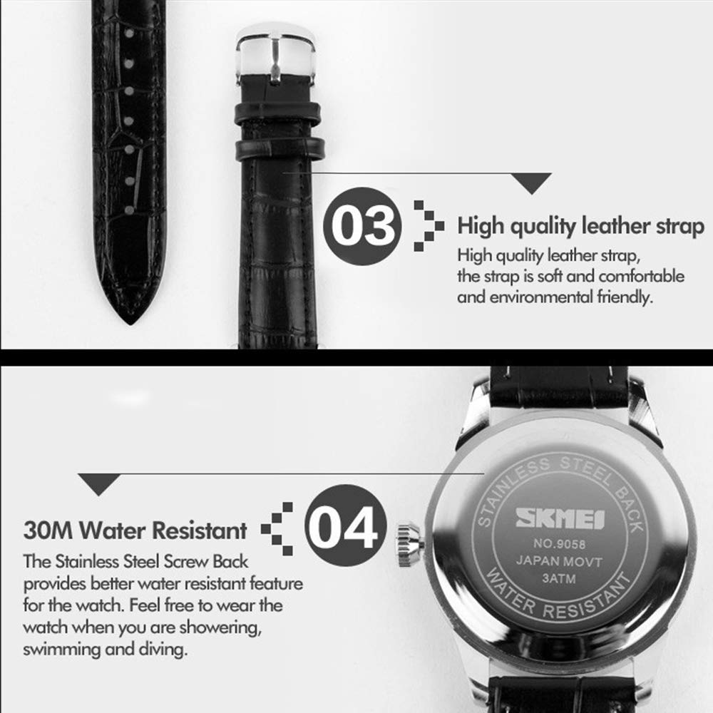 Foto 6 pulgar | Venta Internacional - Reloj Lymfch De Cuero De Cuarzo Impermeable Militar Para Hombre