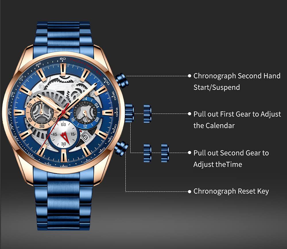 Foto 7 pulgar | Venta Internacional - Reloj Fanmis Con Cronógrafo De Negocios De Lujo Para Hombre, Vestido Con Diseño De Agua
