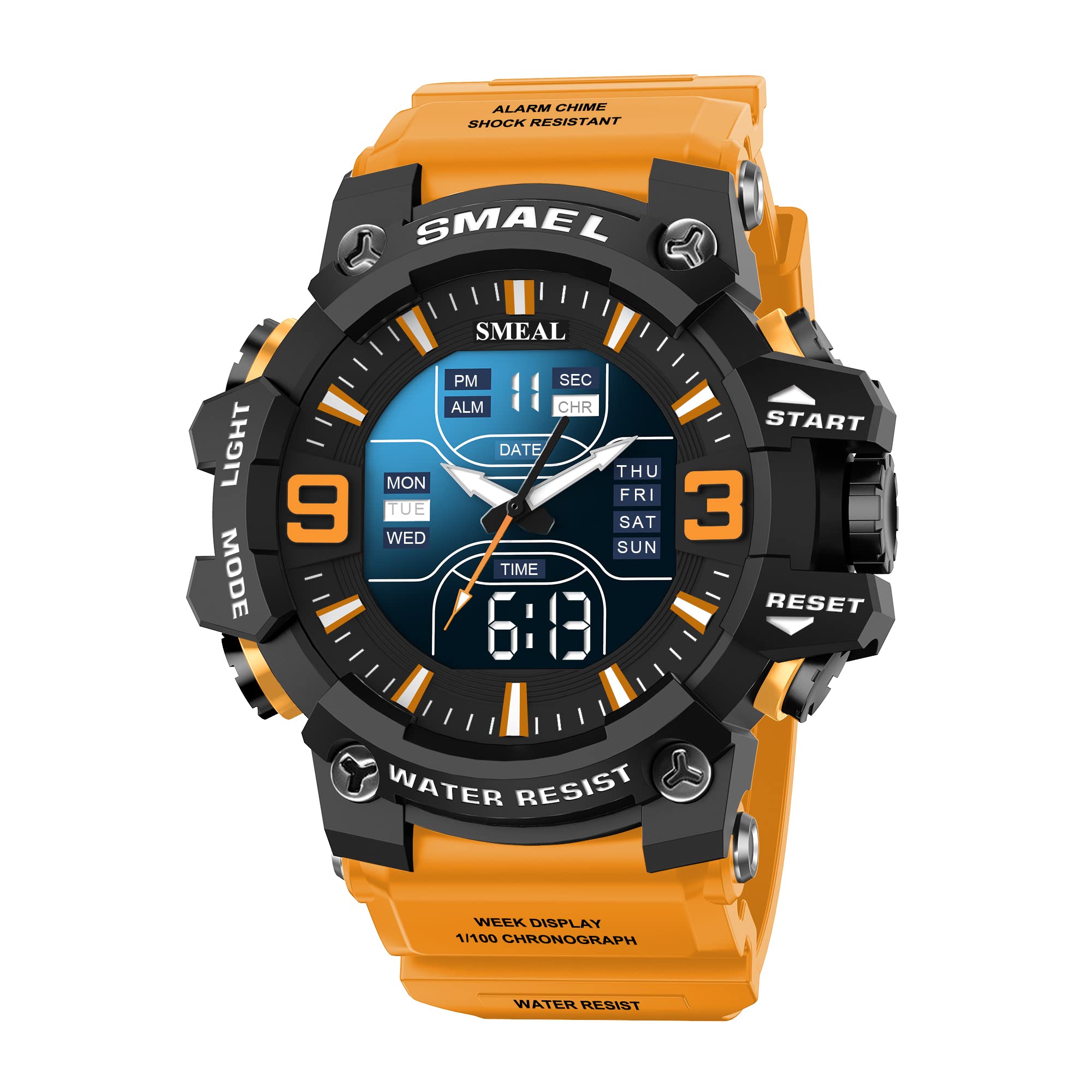 Venta Internacional - Reloj Deportivo Militar Impermeable para Hombre con Doble Esfera y Cronógrafo