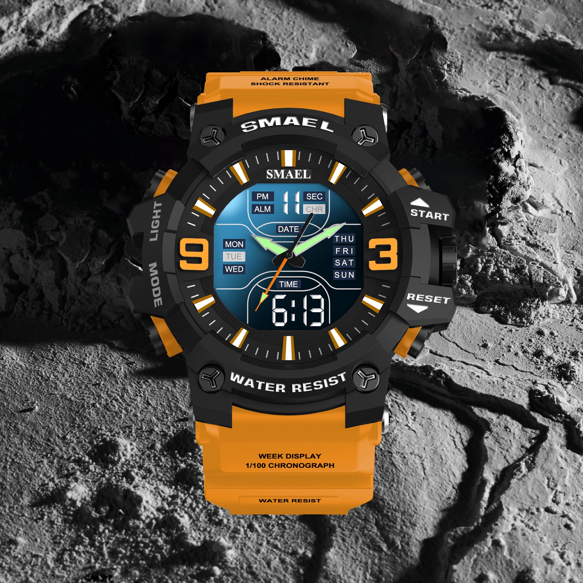 Foto 6 pulgar | Venta Internacional - Reloj Deportivo Militar Impermeable para Hombre con Doble Esfera y Cronógrafo