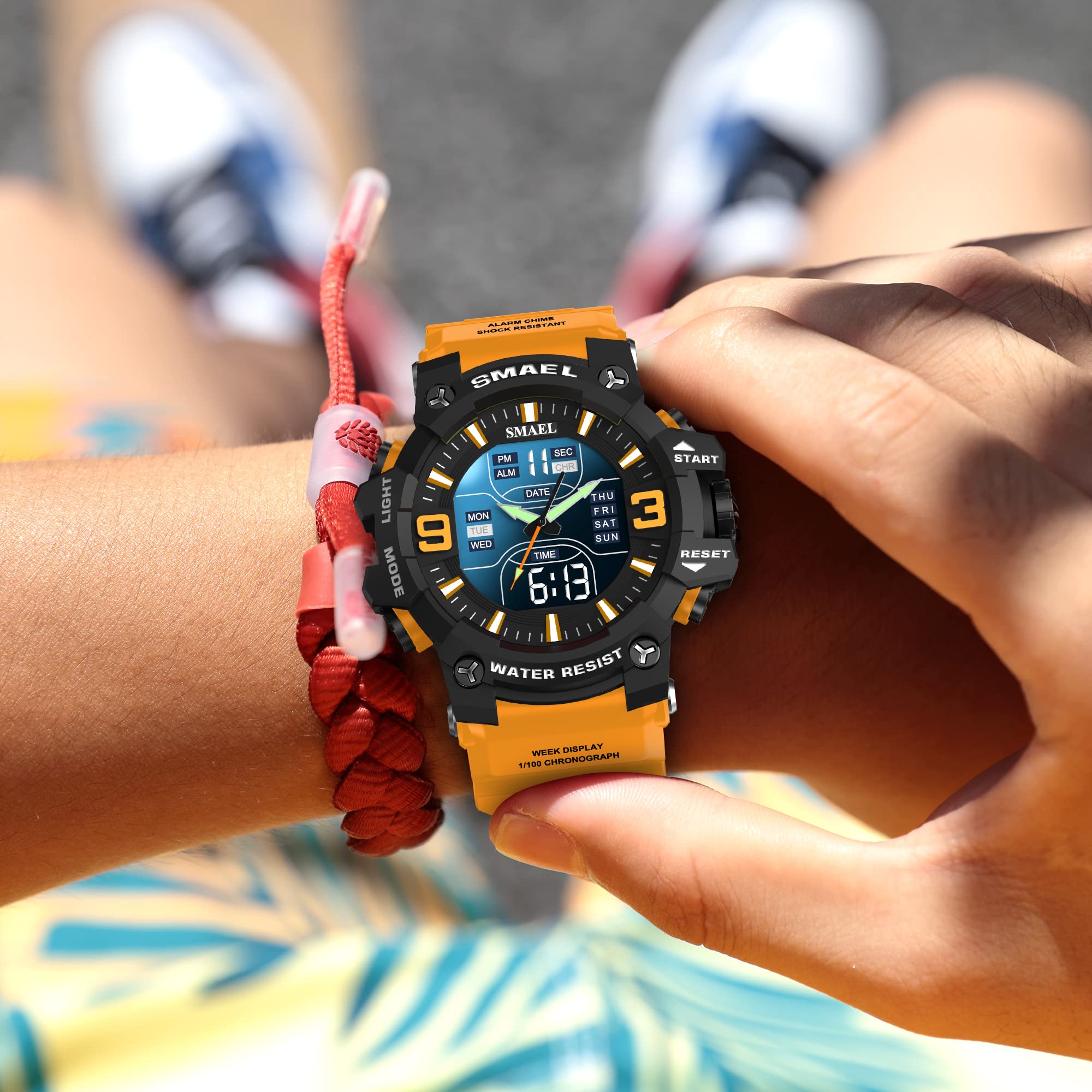 Foto 8 pulgar | Venta Internacional - Reloj Deportivo Militar Impermeable para Hombre con Doble Esfera y Cronógrafo