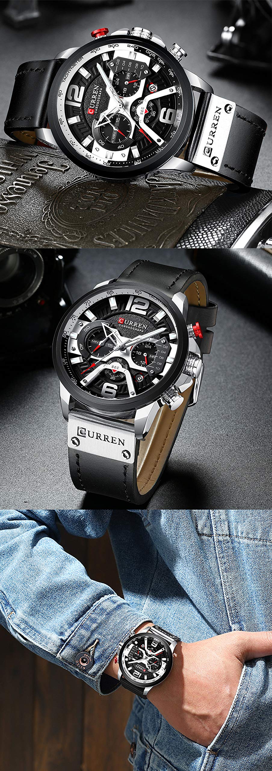 Foto 7 pulgar | Venta Internacional - Reloj Caowtan Fashion Military Para Hombre Con Correa De Piel Analógica