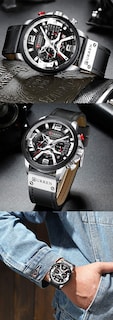 Foto 6 | Venta Internacional - Reloj Caowtan Fashion Military Para Hombre Con Correa De Piel Analógica