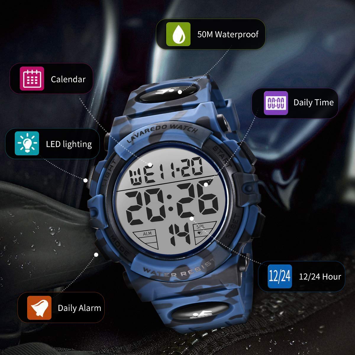 Foto 2 | Venta Internacional - Reloj Deportivo Digital LED Resistente al Agua para Hombre