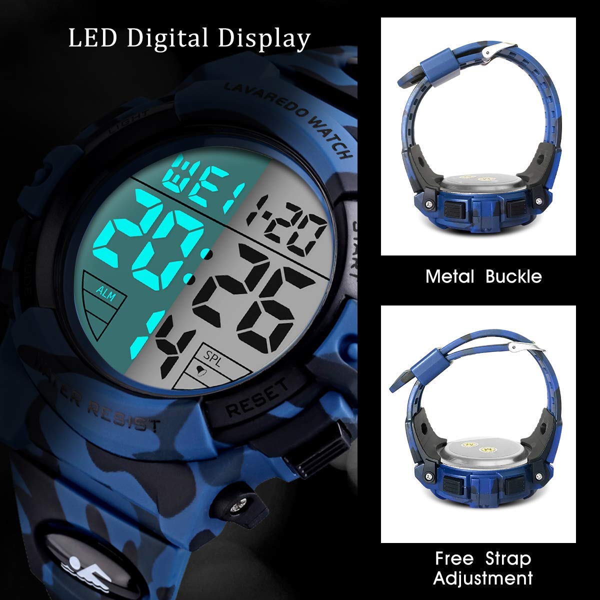 Foto 7 pulgar | Venta Internacional - Reloj Deportivo Digital LED Resistente al Agua para Hombre