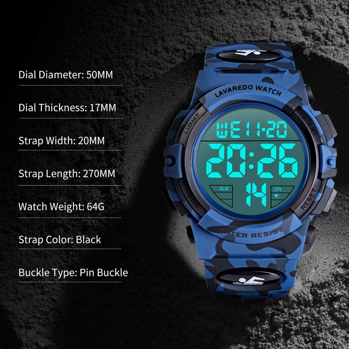 Foto 8 pulgar | Venta Internacional - Reloj Deportivo Digital LED Resistente al Agua para Hombre