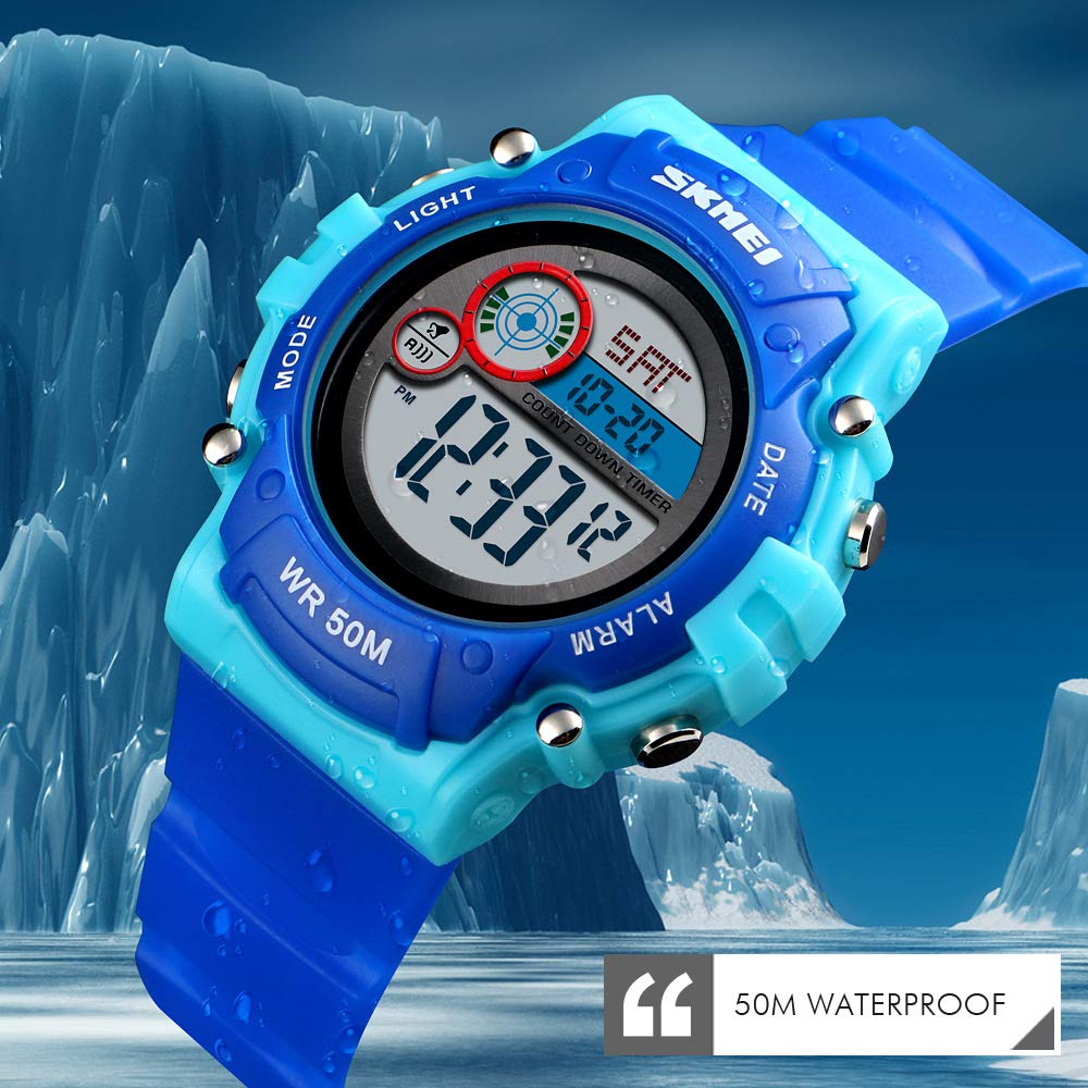 Foto 5 pulgar | Venta Internacional - Reloj Led Digital Impermeable Iwoch Para Niños Y Niñas De 5 A 12 Años, Azul