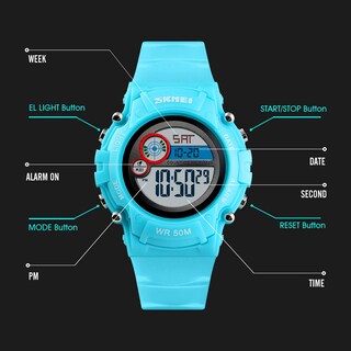 Foto 7 | Venta Internacional - Reloj Led Digital Impermeable Iwoch Para Niños Y Niñas De 5 A 12 Años, Azul