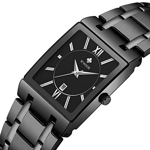 Foto 3 pulgar | Venta Internacional - Reloj De Pulsera Boovo Retangle De Acero Inoxidable Para Hombre A Prueba De Agua