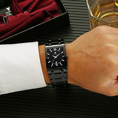 Foto 4 pulgar | Venta Internacional - Reloj De Pulsera Boovo Retangle De Acero Inoxidable Para Hombre A Prueba De Agua
