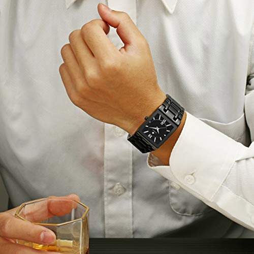Foto 5 pulgar | Venta Internacional - Reloj De Pulsera Boovo Retangle De Acero Inoxidable Para Hombre A Prueba De Agua