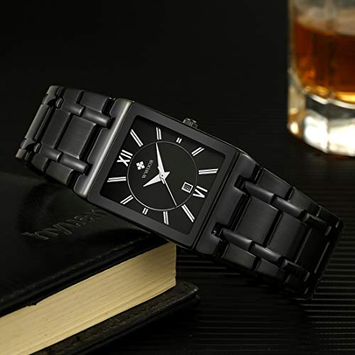 Foto 6 pulgar | Venta Internacional - Reloj De Pulsera Boovo Retangle De Acero Inoxidable Para Hombre A Prueba De Agua