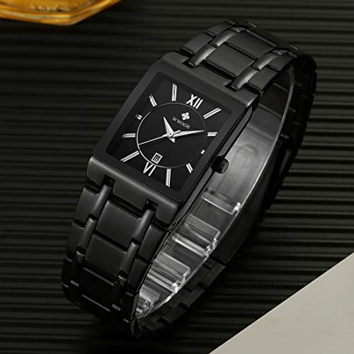 Foto 7 pulgar | Venta Internacional - Reloj De Pulsera Boovo Retangle De Acero Inoxidable Para Hombre A Prueba De Agua