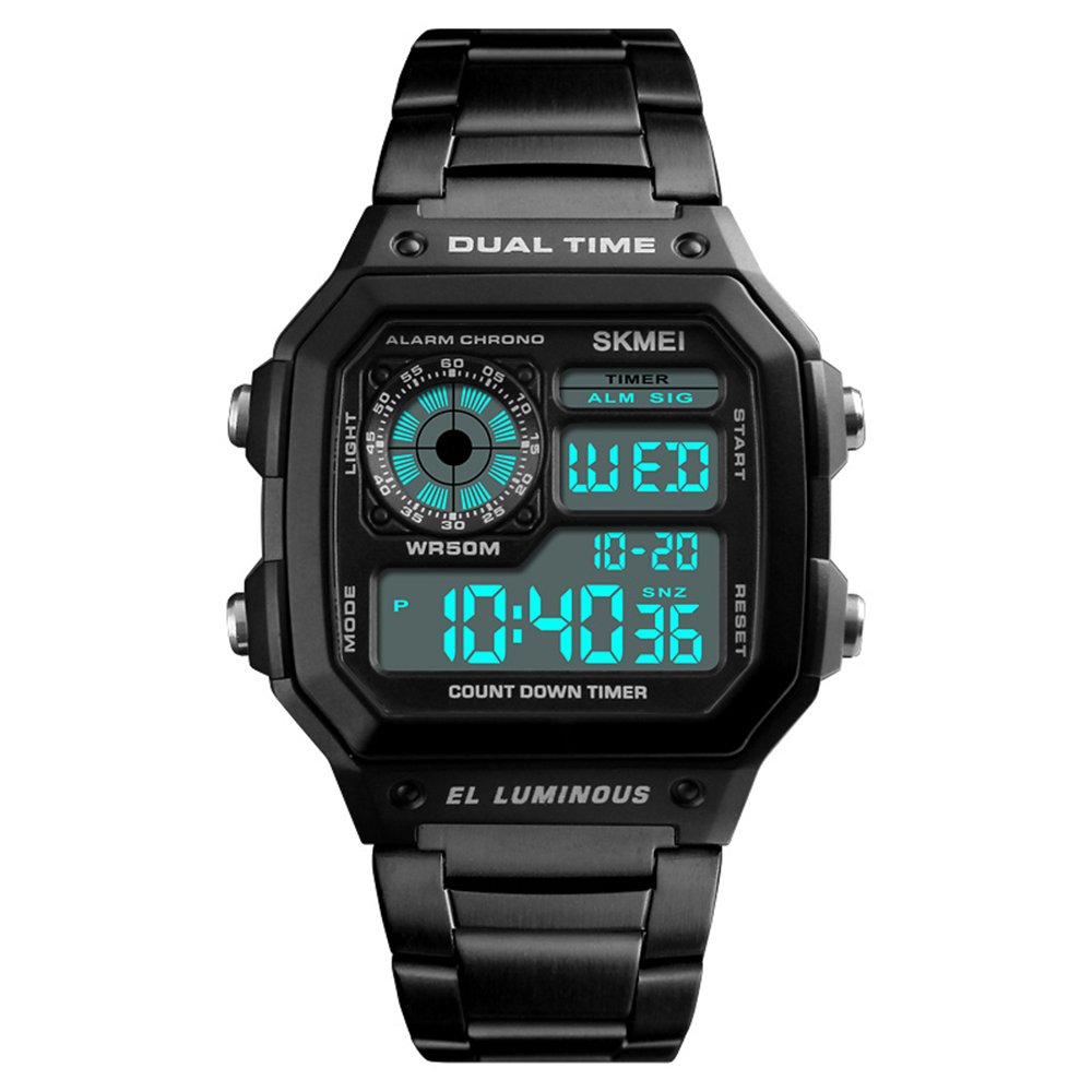 Venta Internacional - Reloj Digital Deportivo Skmei Para Hombre, De Acero Inoxidable, Impermeable