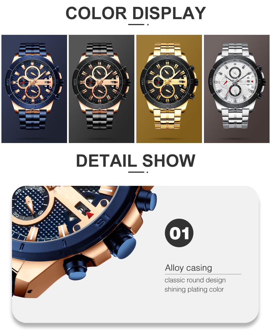 Foto 7 pulgar | Venta Internacional - Reloj Fanmis Con Cronógrafo De Negocios De Lujo Para Hombre, Vestido Con Diseño De Agua