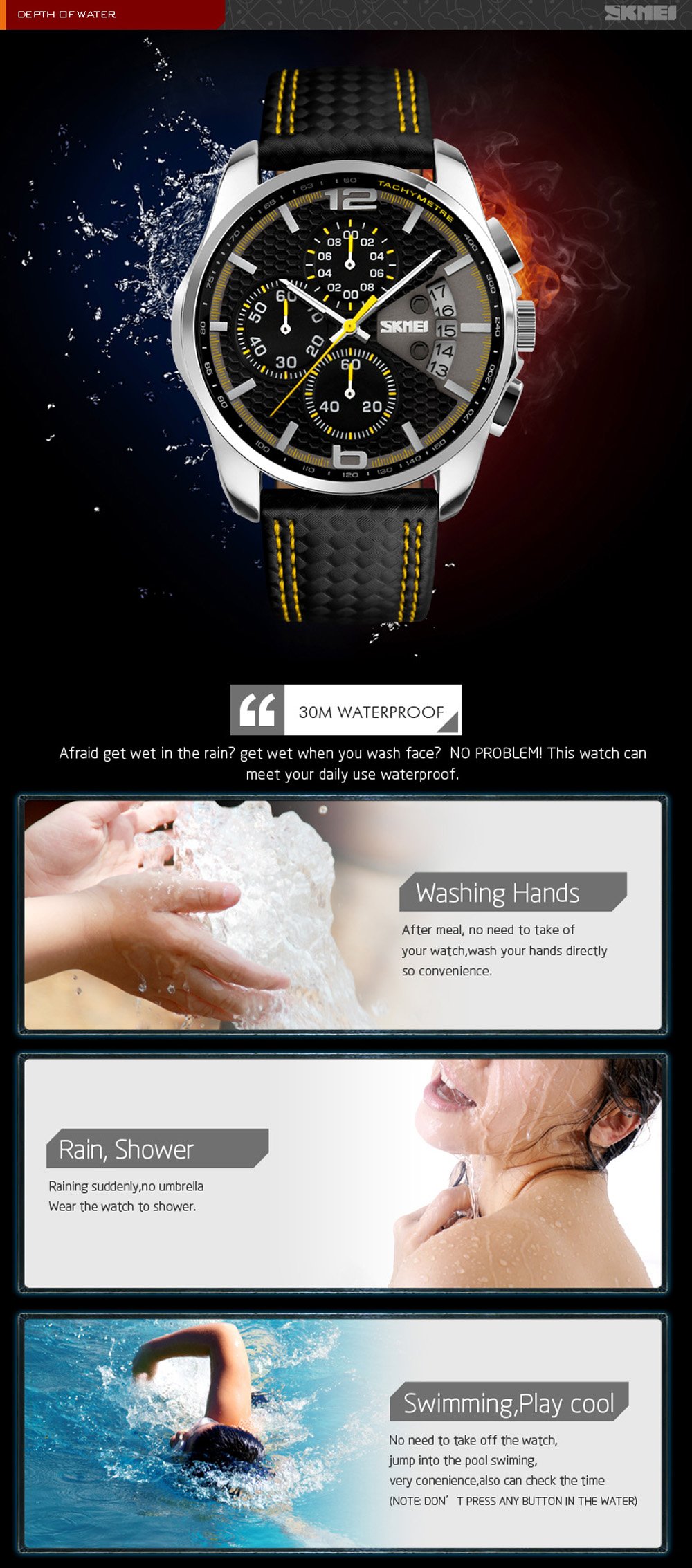 Foto 7 pulgar | Venta Internacional - Reloj Deportivo Skmei Con Correa De Cuero De Cuarzo Multifunción Para Hombre