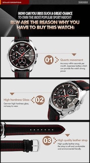 Foto 7 | Venta Internacional - Reloj Deportivo Skmei Con Correa De Cuero De Cuarzo Multifunción Para Hombre