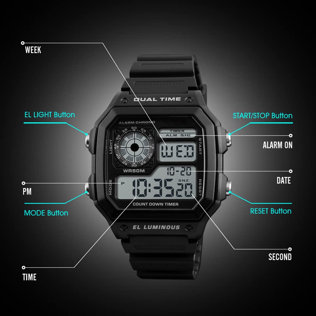 Foto 3 | Venta Internacional - Reloj Yooten, Digital, Luminoso, Impermeable, Multifunción Para Hombre