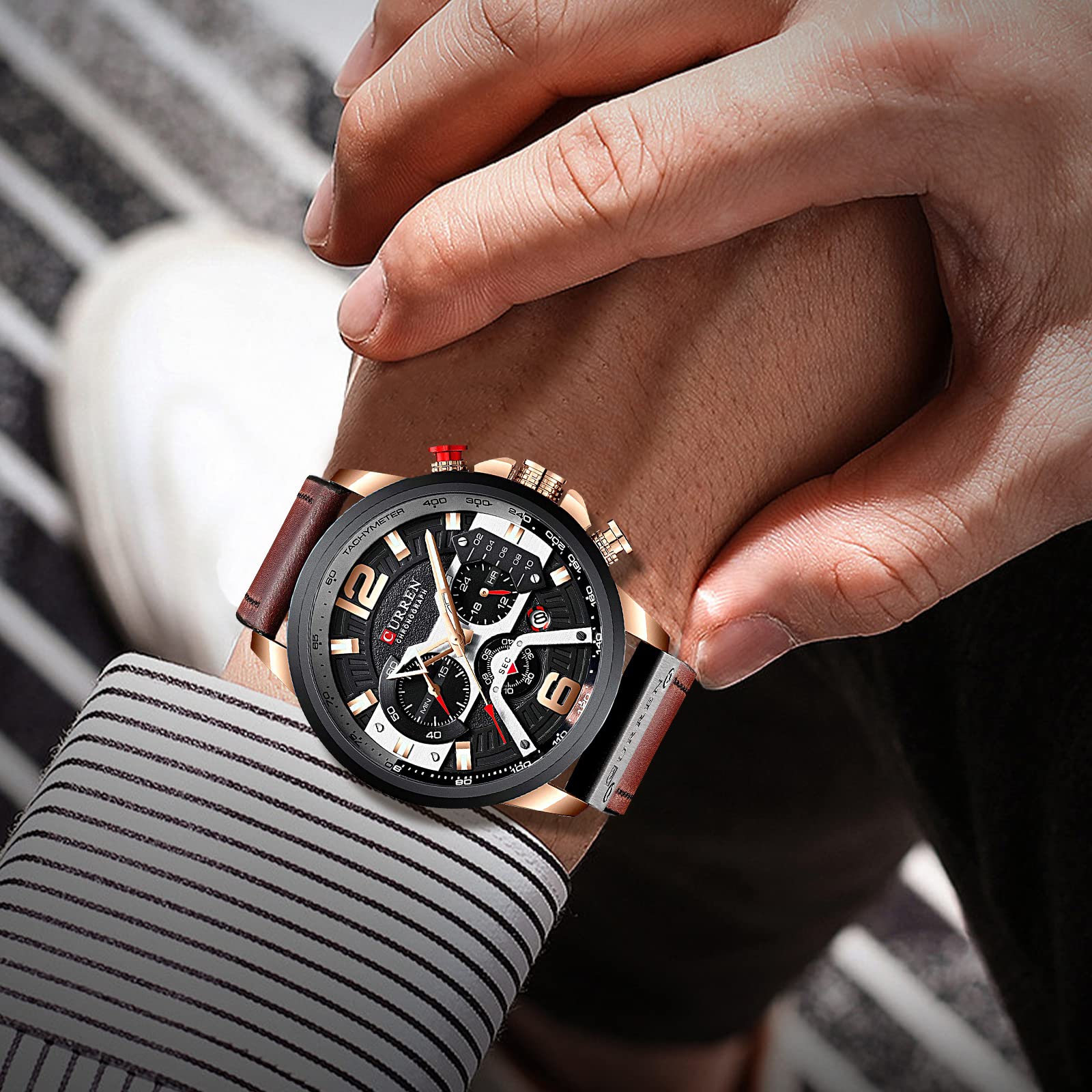 Foto 6 | Venta Internacional - Reloj Fanmis Con Cronógrafo De Negocios De Lujo Para Hombre, Vestido Con Diseño De Agua