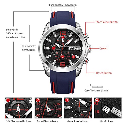 Foto 7 pulgar | Venta Internacional - Reloj Megir Waterproof Sports Para Hombre Fashion Quartz